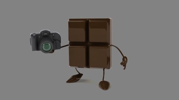 Прикольный шоколадный батончик — стоковое видео