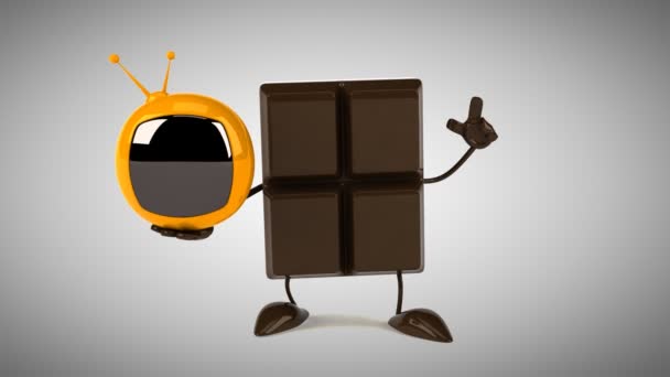 有趣的卡通巧克力酒吧 — 图库视频影像