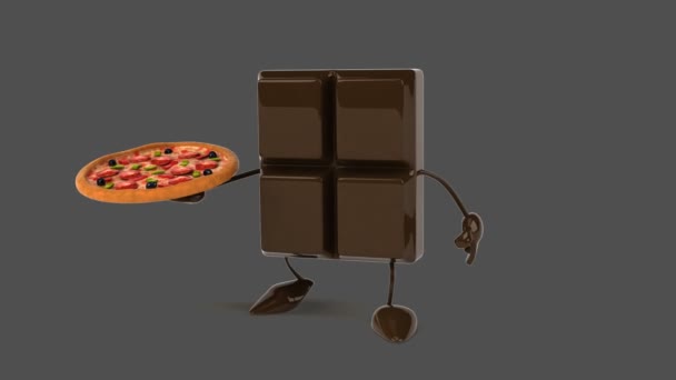 Fun barre de chocolat dessin animé — Video