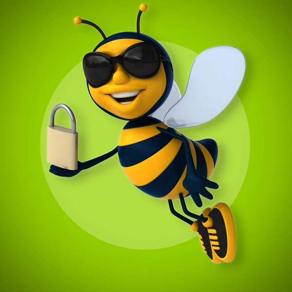Bee holding hangslot — Stockfoto