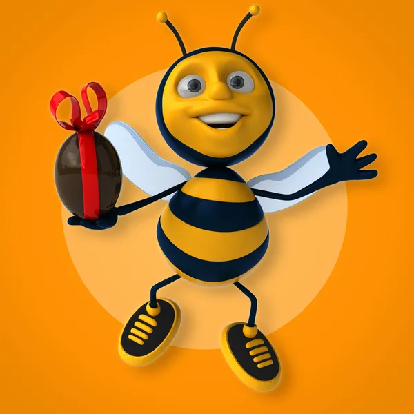 Bee holding easter egg — Stock Photo, Image