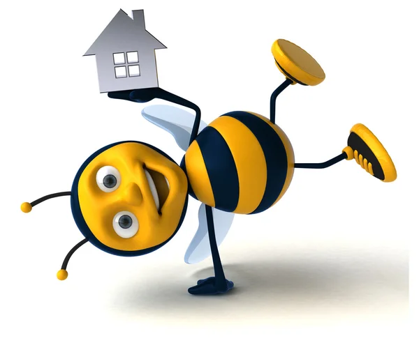 Bee holding house model — Stock Photo, Image
