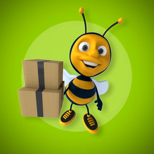 Bee holding boxes — Stock Photo, Image