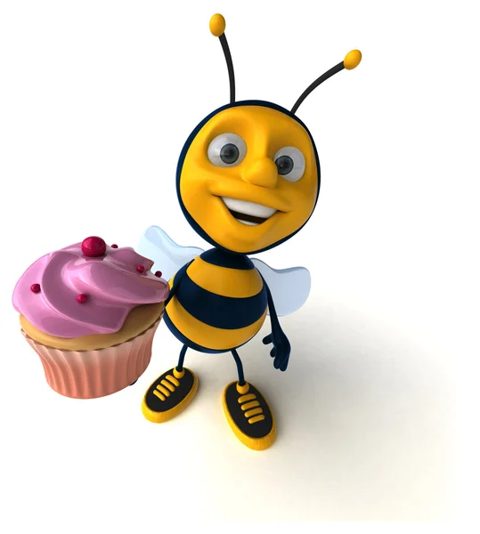 Abeja celebración cupcake — Foto de Stock