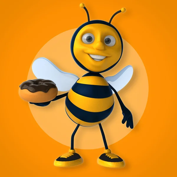 Donut exploração abelha — Fotografia de Stock