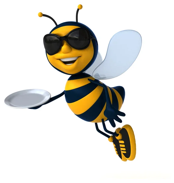 Bee holding plate — Stock Photo, Image