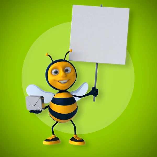 Bee holding laatste en kaart — Stockfoto