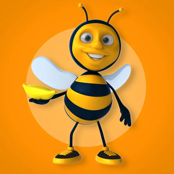 Bee holding banaan — Stockfoto