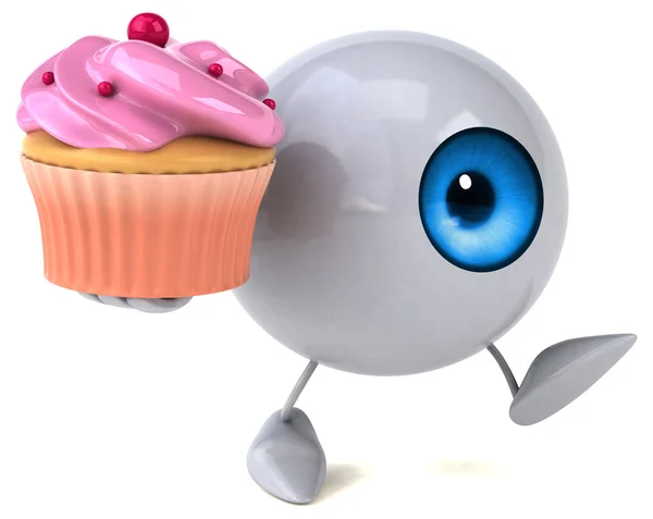 Göz holding cupcake — Stok fotoğraf