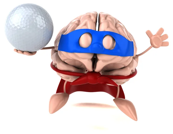 Cérebro segurando bola — Fotografia de Stock