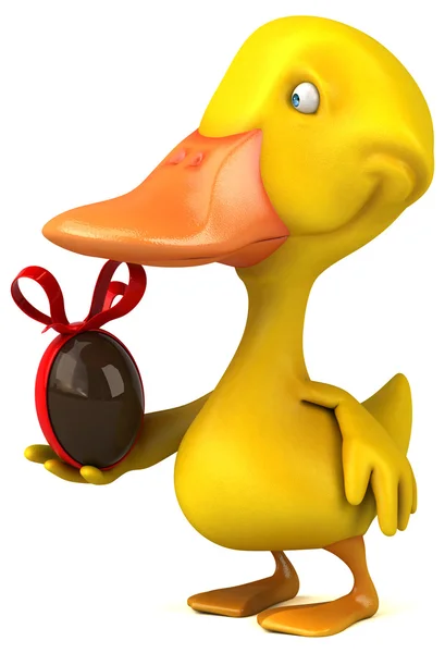 Kaczka, trzymając jajko — Zdjęcie stockowe