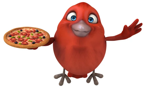 Pájaro sosteniendo pizza —  Fotos de Stock