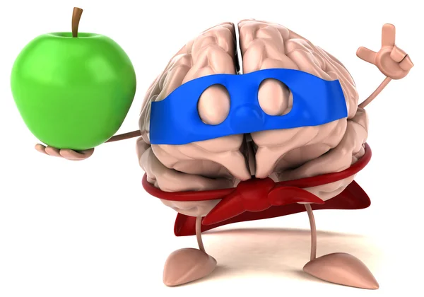 Cerebro sosteniendo manzana —  Fotos de Stock