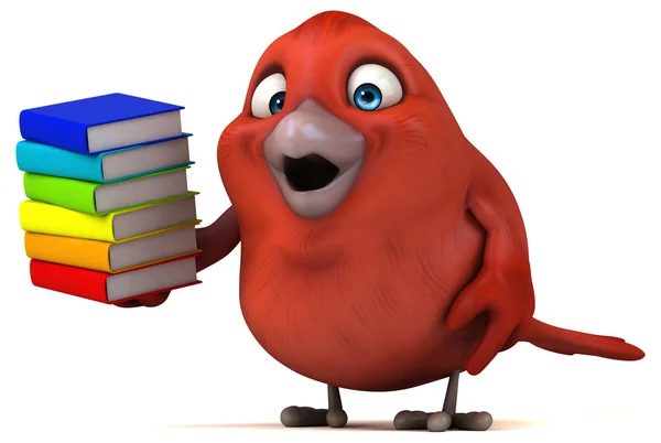 Bird holding  books — Stock Photo, Image