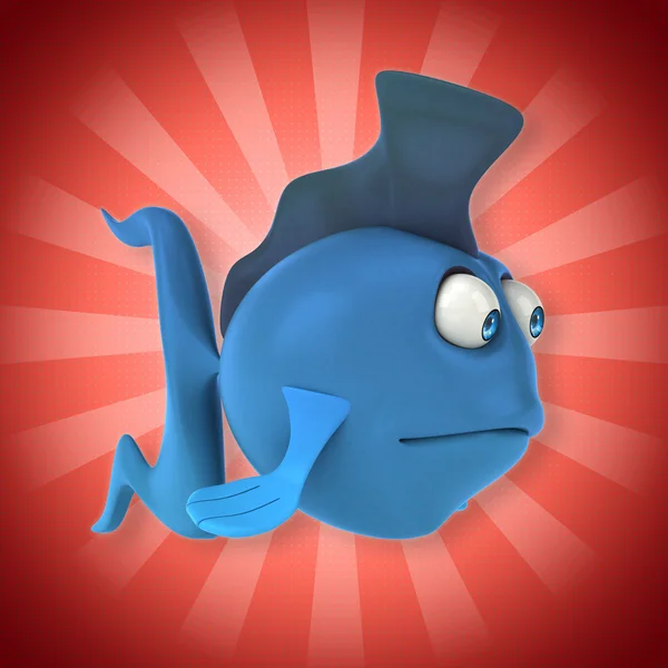 Funny blå fisk — Stockfoto
