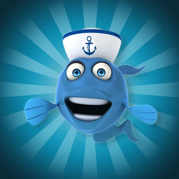 Funny blå fisk — Stockfoto