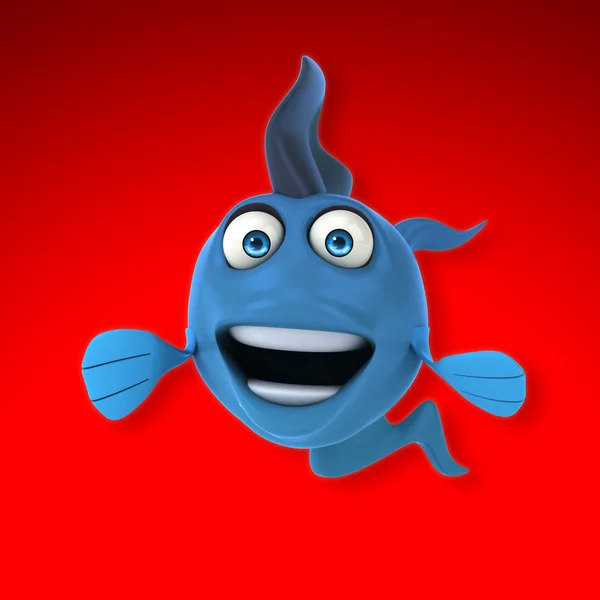 Komik mavi balık — Stok fotoğraf