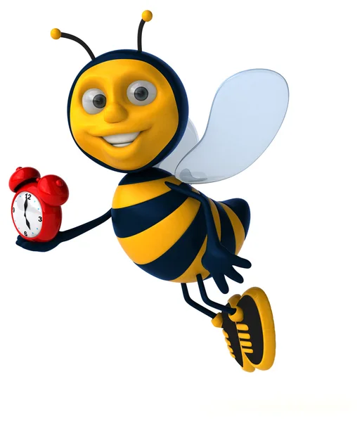 Bee holding clock — Stock Photo, Image