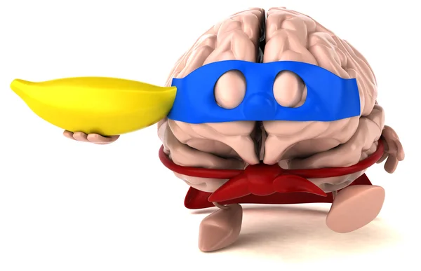 Cerebro sosteniendo banana — Foto de Stock