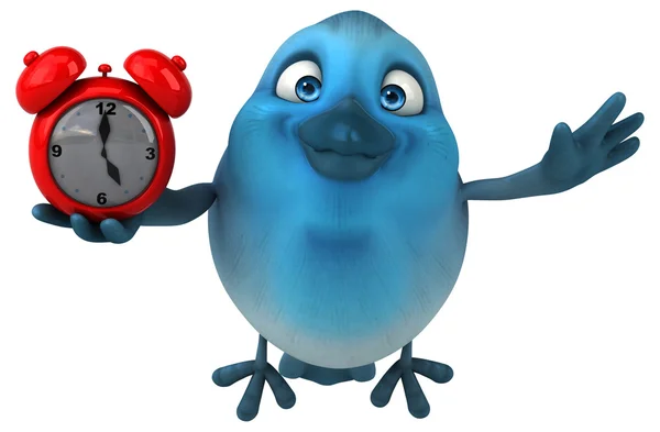 Bird holding clock — Stock Photo, Image