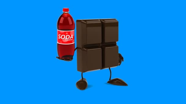 Choklad innehav soda — Stockvideo