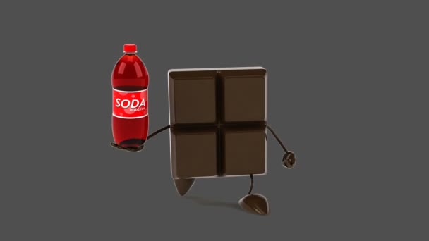 Soda de retención de chocolate — Vídeo de stock