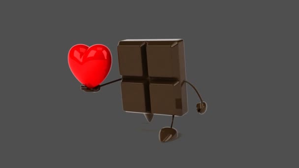 Corazón celebración de chocolate — Vídeos de Stock