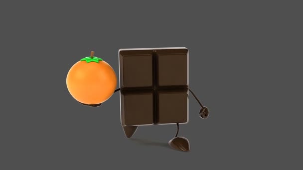 Barra de chocolate con naranja — Vídeos de Stock