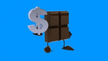  Dolar işareti tutarak Bar çikolata 