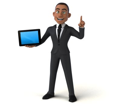 Elinde tablet tutan bir iş adamı