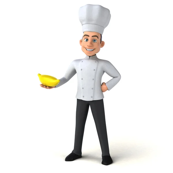 Chef holding banana — Stock Photo, Image