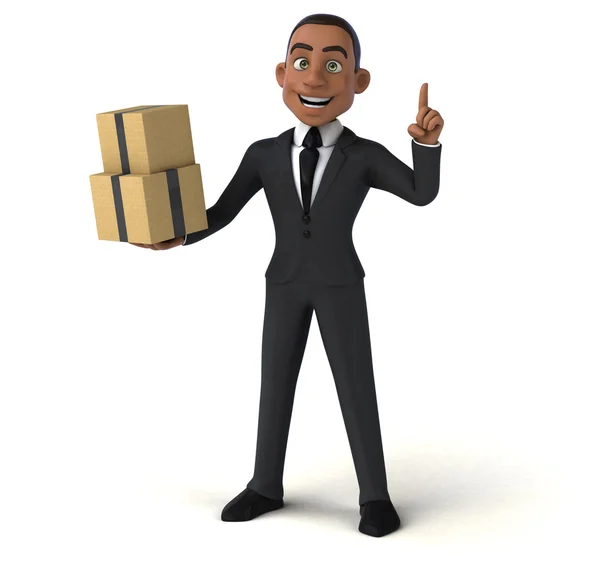 Businessman holding boxes — Stock Photo, Image