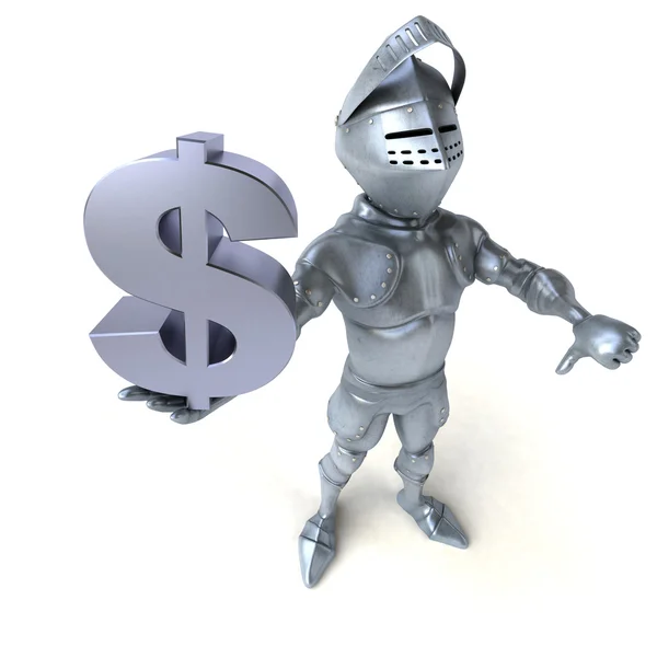 Şövalye holding dolar işareti — Stok fotoğraf