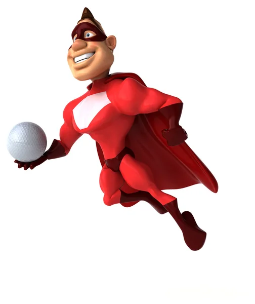 Süper kahraman holding topu — Stok fotoğraf