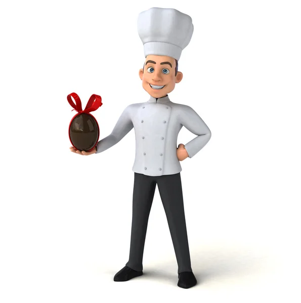 Koch hält Osterei in der Hand — Stockfoto