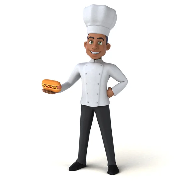 Szef kuchni gospodarstwa hotdog — Zdjęcie stockowe