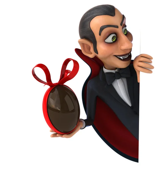 Funny Vampire holding  gift — Stock Photo, Image