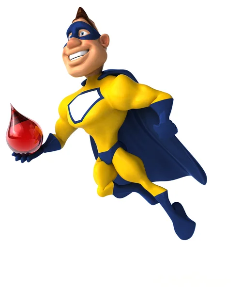 Superhero holding drop — Stock Photo, Image