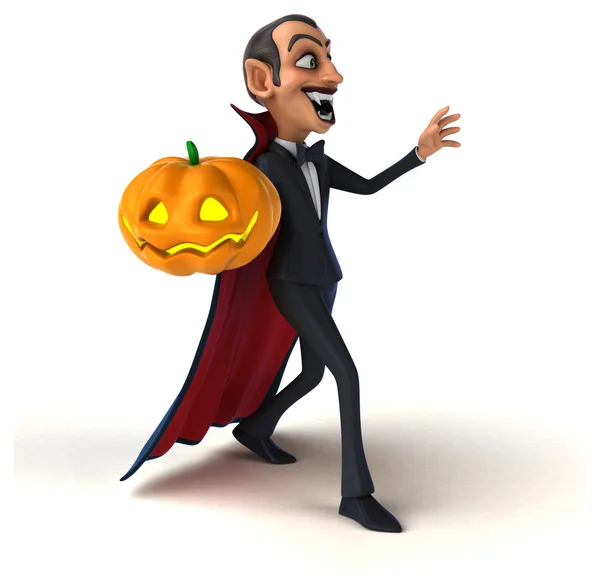 Funny Vampire holding  pumpkin — Stock Photo, Image