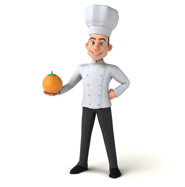 Chef sosteniendo naranja —  Fotos de Stock