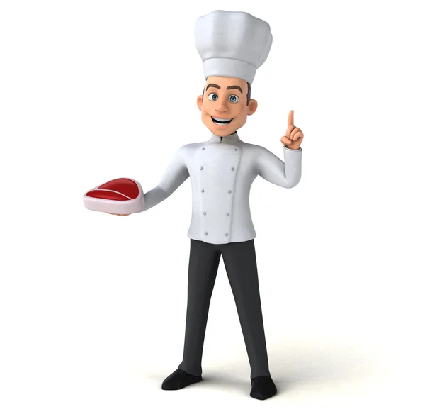 Chef sosteniendo carne — Foto de Stock