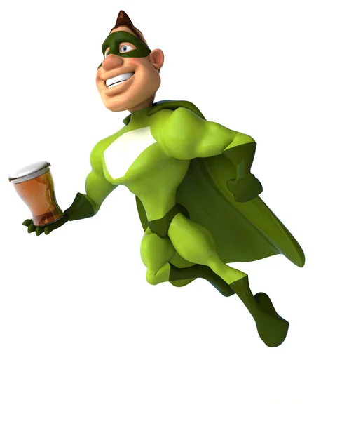 Superheld mit Bier — Stockfoto
