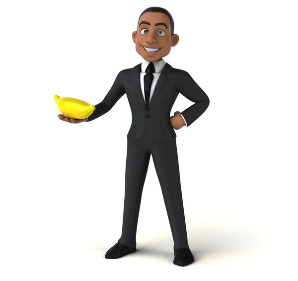 Businessman holding banana — Stock Photo, Image