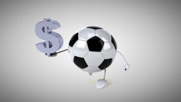 Calcio in possesso di segno dollaro — Video Stock