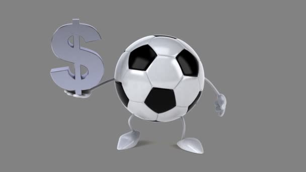 Fotboll innehav dollartecken — Stockvideo