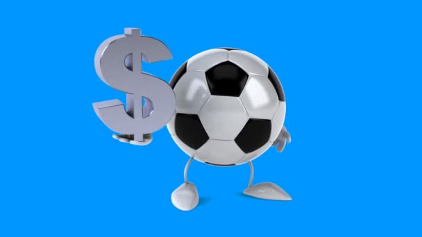 Fútbol sosteniendo signo dólar — Vídeo de stock