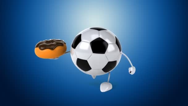 Fußball mit Donut — Stockvideo