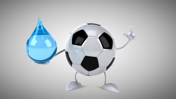 Мяч с каплей воды — стоковое видео