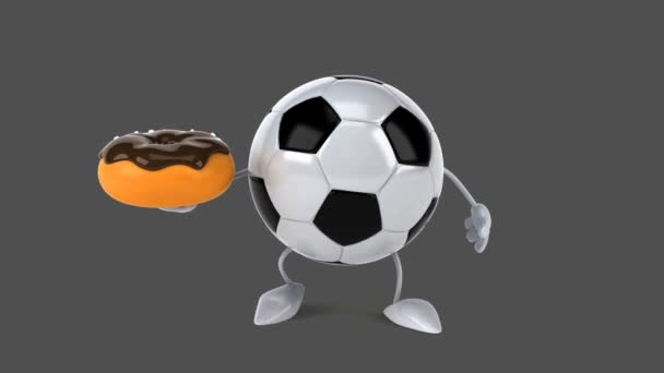 Donut tenant le football — Video