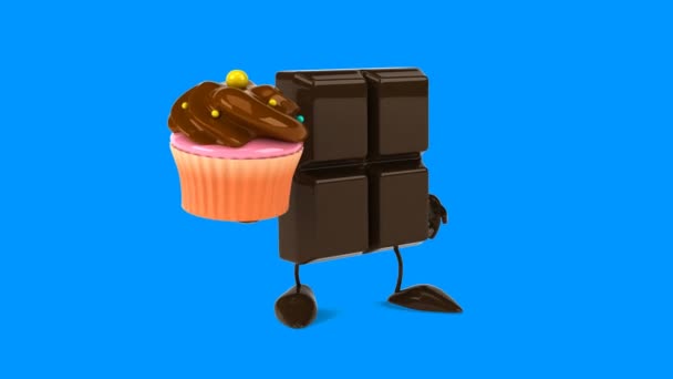 Chocolate bar with cupcake — Stock Video